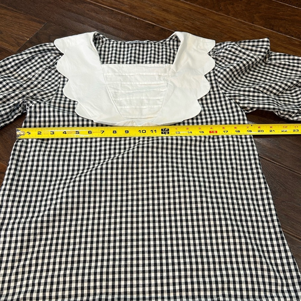 Batsheva Gingham Cotton Blouse - image 5